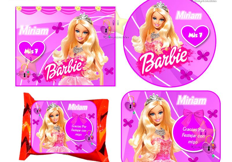 Kit Imprimible Barbie Candy Bar Golosinas Personalizadas kit imprimibles